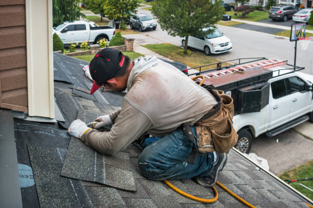 Professional Gutter Repair And Installation technician working in Woodward, PA